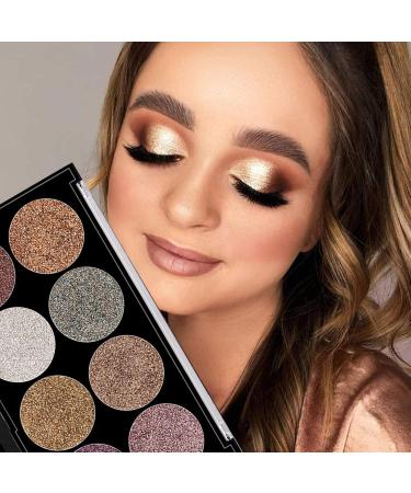 Eyeshadow Palette - Glitter Eye Makeup Set Pro 8 Colors Pressed Eye Shadow Powder Long Lasting Waterproof Highly Pigmented Ultra Shimmer Makeup for 02 - Buy Online on GoSupps.com