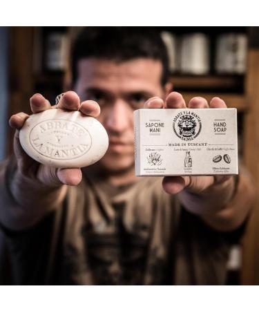  ABBATE Y LA MANTIA Milk Soap with Coffee Beans - Exfoliating and Deeply Moisturizing - With Donkey Milk and Saffron - 175g - Made in Italy - Buy Online on GoSupps.com