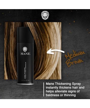 MANE Hair Thickening Spray & Root Touch Up Seal & Control Combo Pack Instantly Thicker Hair for Men & Women Fill in Hairlines and Hide Thinning and Fine Patches - Medium Brown 12 Colors (6.76 oz) - Buy Online on GoSupps.com