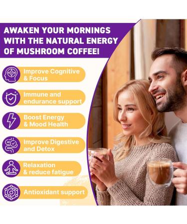 Mushroom Coffee Organic 11 Mushrooms + 8 Adaptogenic Herb Mushroom Coffee for Focus Energy Digestion & Immune Support| Cordyceps Lion s Mane Reishi Chaga & Ashwagandha| Gluten Free 30 Servings 5.3 Ounce (Pack of 1) - Buy Online on GoSupps.com