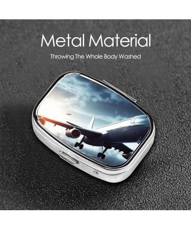 Airplane Printed Square Pill Box | Portable Travel Medicine Organiser | International Shipping - Buy Online on GoSupps.com