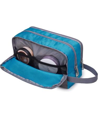 WANDF Toiletry Bag Water-Resistant Nylon Travel Wash Bag Lightweight Dopp Kit for Men and Women (A-Sky Blue) - Buy Online on GoSupps.com