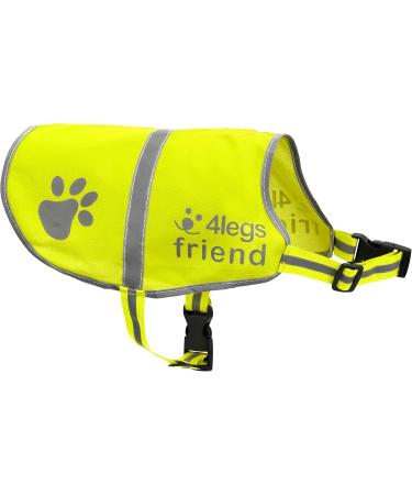 Buy Reflective Security Vest for Dogs - 5 Sizes | Yellow XXS Safety Jacket for Day & Night Visibility - Buy Online on GoSupps.com