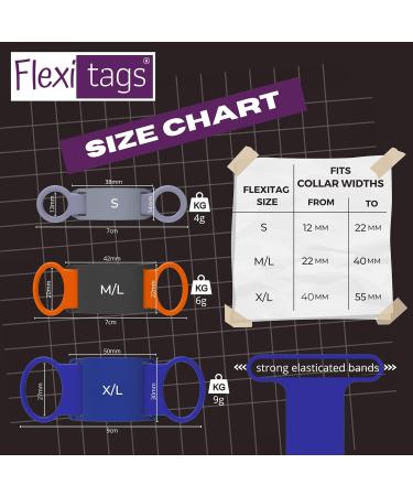 Flexitags Personalised Silent Slide on Dangle-Free Dog ID Tag Deep Diamond Tip Engraved for Durability Ideal for Active Dogs 150+ Colour Combinations Large Black - Buy Online on GoSupps.com