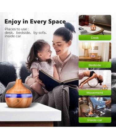 RECALMA 300ML Aroma Diffuser | Ultrasonic Humidifier & Oil Evaporator | 7-Color LED | BPA-Free for Home Office & Spa - Buy Online on GoSupps.com