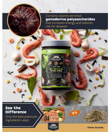 Ultra Fresh Turtle Nutri Stick Wild Sword Prawn Aquatic Turtle Food with Probiotics - 3.35oz Pack - Calcium & Vitamin D Enriched for Picky Turtles - Buy Online on GoSupps.com