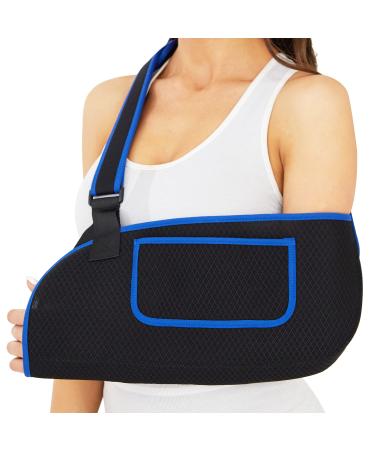 KKOOMI Arm Sling for Shoulder Injury Rotator Cuff Torn Wrist and Elbow Surgery Adjustable Padded Elbow Dislocation and Sprain Brace Shoulder Immobilizer for men&women Arm Support Straps for Left&Right (L/XL)