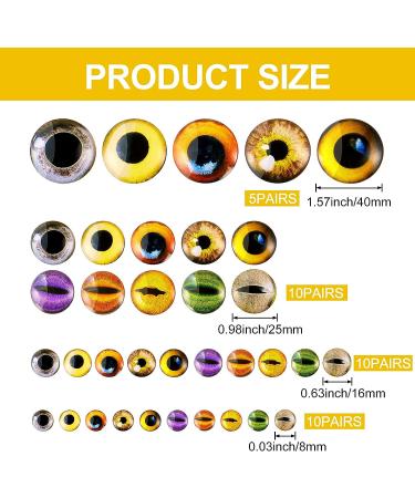 70 Pcs Large Animal Glass Eye Cabochons - Mixed Sizes Dragon Eyes for DIY Jewelry Making (Novel Style) - Buy Online on GoSupps.com