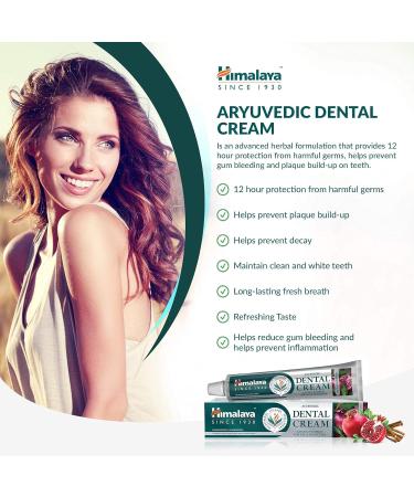 Himalaya Ayurvedic Dental Cream - Neem & Pomegranate Toothpaste | Gum Protection Cavity Prevention & Natural Fluoride | 100g (3 Pack) - Buy Online on GoSupps.com