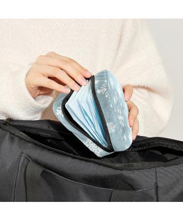 Snowflakes Pattern Period Bag | Sanitary Napkin Storage & Travel Makeup Pouch - Buy Online on GoSupps.com