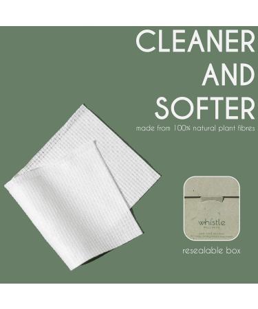 Whistle Wellness Disposable Face Towels - Biobased Ultra Soft Makeup Remover Wipes for Sensitive Skin - 50 Count Resealable Box - Buy Online on GoSupps.com