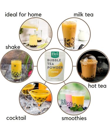Bubble Tea Powder Kit (200g / 7oz) Mango Flavour| Instant Boba Mix Ready in 2 Minutes| Authentic Taiwanese Taste Packed in Canada Non-GMO| Make Smoothies Ice Coffee and More| by Elo s Premium - Buy Online on GoSupps.com