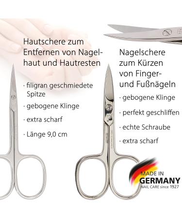 Three Swords Germany Manicure Set 'Genova' | 6-Pcs Nail Kit in Orange Artificial Leather Case | Includes Scissors Clippers Glass Nail Files & Tweezers - Buy Online on GoSupps.com