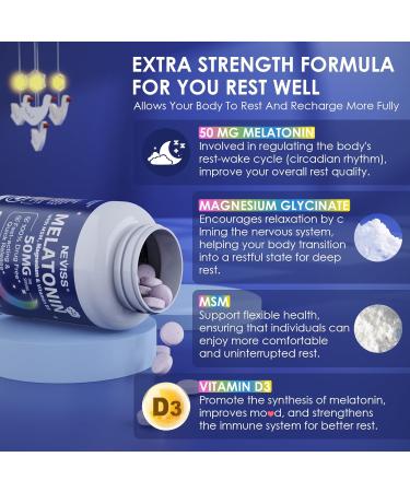 NEVISS Melatonin 50 mg Fast Dissolve Tablets + Melatonin 60mg Softgel - Buy Online on GoSupps.com