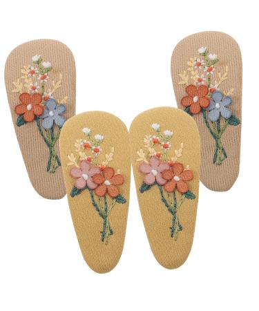 FOMIYES 2 Pairs Hairpin Hair Barrettes Clip Flower Hair Accessories No Slip Fabric Hair Clip Baby Hair Pin Kid Hair Accessories Dance Accessories for Girls Toddler Little Girl Cloth Button
