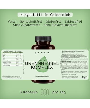 Limitless Nettle Capsules Complex with Magnesium Juniper Parsley & Fennel - Vegan International Shipping | Made in Germany (90 Capsules) - Buy Online on GoSupps.com