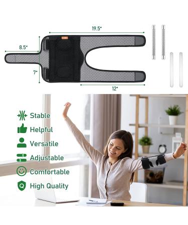 Wahopy Elbow Compression Brace with Removable Splint | Stable Support Strap for Tennis & Golf Elbow, Tendonitis, Ulnar Nerve, Cubital Tunnel Syndrome | Men & Women - Ideal for Sleeping & Daily Use - Buy Online on GoSupps.com