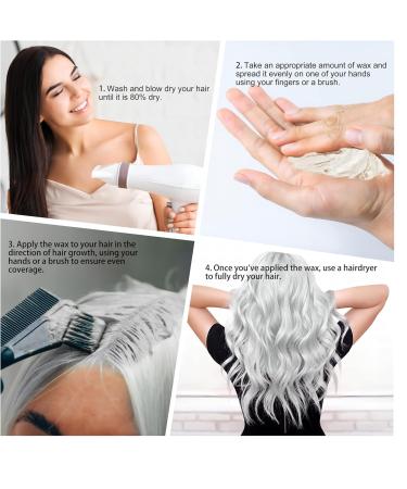 120g Temporary Silver White Hair Color Wax with Dye Brush Instant Natural Hairstyle Cream Disposable Coloring Mud for Men Women Washable Styling Pomades for Party Cosplay DIY Halloween - Buy Online on GoSupps.com