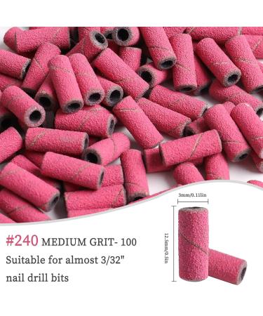 BQAN 240 Grit Sanding Bands for Nail Drills - 100pcs Pink Fine Grit Bands with 3.1mm Mandrel for Acrylic Nails & Gel Manicure - Buy Online on GoSupps.com