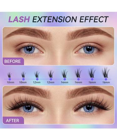 320 PCS Fluffy Lash Clusters - 3D Volume Faux Mink Eyelashes with Invisible Band | 10-16mm Wispy Eyelash Extensions for Easy Application - Buy Online on GoSupps.com