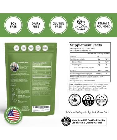 All About Juicing Chlorophyll Green Juice Shots - Clean Energy Detox Alkalize - 15 Stick Packs - 120 mg Superfood Juice Powder - PuriVibe 0.14 Ounce (Pack of 15) - Buy Online on GoSupps.com