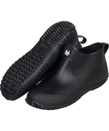 Waterproof SMajong Rain Boots for Women & Men - Anti-Slip Ankle Garden Shoes - All Black (Size 11 Women/9.5 Men) | Perfect for Car Wash & Rainy Days - Buy Online on GoSupps.com