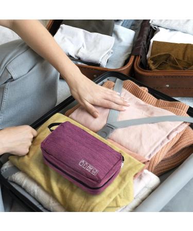 Cooja Wash Bag Hanging Toiletry Bag for Women - Makeup Travel Washbag with Hook & Handle + 2 Drawstring Bags - Violet - Buy Online on GoSupps.com