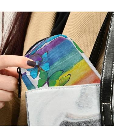 Pfrewn 7 Day Rainbow Watercolor Butterfly Pill Organizer | Portable Weekly Vitamin & Medicine Holder - Travel-Friendly Zipper Pouch - Buy Online on GoSupps.com
