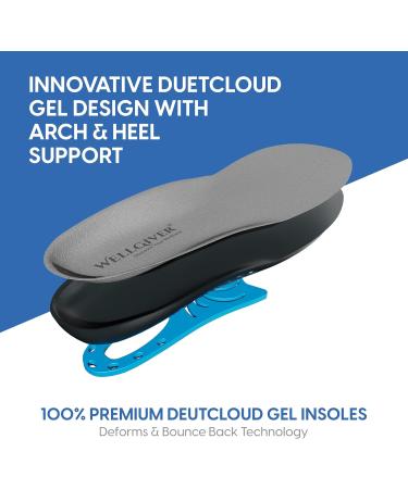 DuetCloud Gel Insoles for Arch Support - Comfortable & Flexible Orthotics for Men & Women - Fit Size 8-13 - Reduces Plantar Fasciitis - Buy Online on GoSupps.com