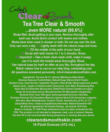 Carley s Clear & Smooth Tea Tree - Best Skin Care for Acne & Blemishes | International Shipping Available - Buy Online on GoSupps.com
