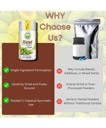 BASIC AYURVEDA Haritaki (Harad) Powder | 3.53 Oz (100g) | Supports Digestion & Daily Wellness | Pure Ayurvedic Herbal Powder | No Added Colors & Flavors | Non-GMO Gluten-Free & Vegan - Buy Online on GoSupps.com