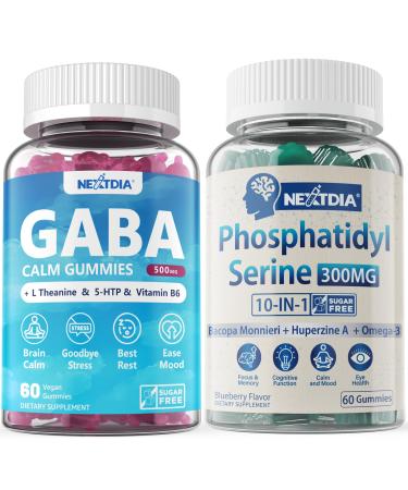 Nextdia Bundle - Phosphatidylserine Gummies 120 Counts + GABA Gummies 120 Counts