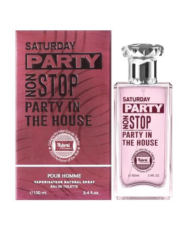 Hybrid & Company Saturday Party Non Stop Red Non Stop Part In The House Pour Homme Eau De Toilette Natural Spray Vaporisateur 3.4FL.OZ SATURDAY PARTY RED POUR HOMME