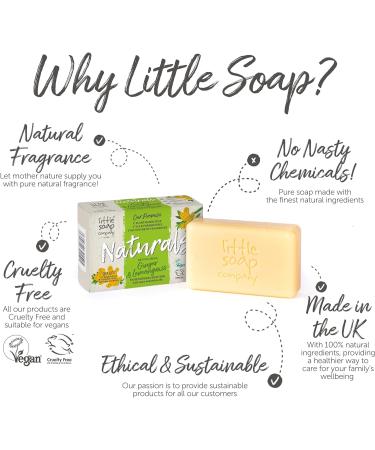 Little Soap Co. Naturals Ginger & Lemongrass Bar Soap - Vegan & Cruelty-Free - 100g - Buy Online on GoSupps.com