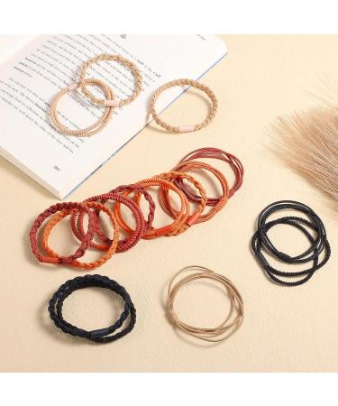 16pcs Stylish Boho Hair Tie Bracelets for Women & Men - No Damage Hair Elastics for Thick, Medium, Long Hair (4 Styles, 4 Colors) - Buy Online on GoSupps.com