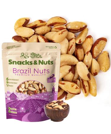 THE AMISH ECO-FARM | Medium Brazil Nuts | Raw and Fresh | Vegan and Keto Friendly | Resealable 2 Lbs bag.