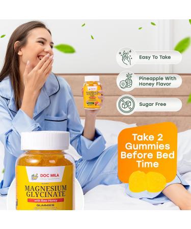 Magnesium Glycinate Gummies 100mg for Kids and Adults - Glicinato de Magnesio Pineapple - Buy Online on GoSupps.com