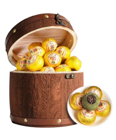 HQZM Xinhui Small Green Mandarin Puerh Ripe Tea 500g Glossy And Round 1764oz Wooden Barrel