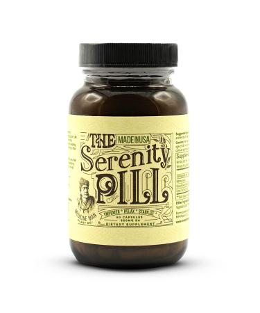 The Serenity Pill 60 Capsules - Organic Anti Stress Supplements with Ashwagandha Root Extract Passion Flower Extract Nutmeg and Green Tea Extract - Natural Passion Flower Supplement for Stress