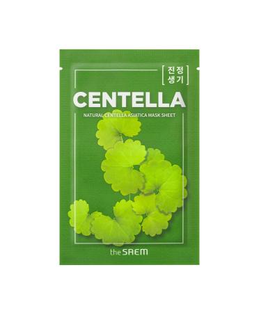 the SAEM The Saem. Facial mask with natural Centella Asiatica with a soothing and moisturizing effect. Skin is full of nutrients. Single use. Contents: 21 ml.