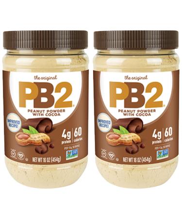 PB2 Powdered Peanut Butter with Cocoa Bundle, 16 oz (2 pack) Original Version