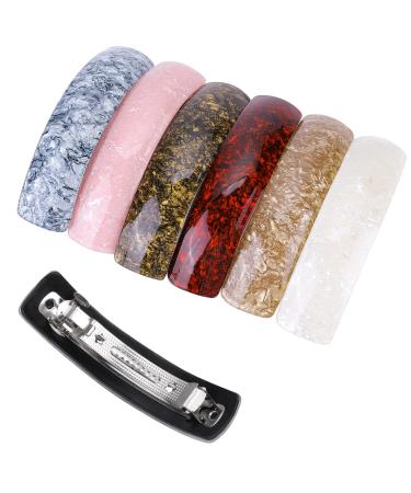 6Pcs Hair Barrettes For Women Thick Hair French Barrette Hair Clips French Large Retro Acrylic Hair Barrette Large Barrettes For Thick Hair Accessories For Long Hair Daily Use Or Parties