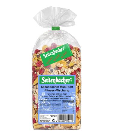 Seitenbacher Muesli fitness mix oatmeal raspberries almond leaves bitter chocolate 1 x 750 g