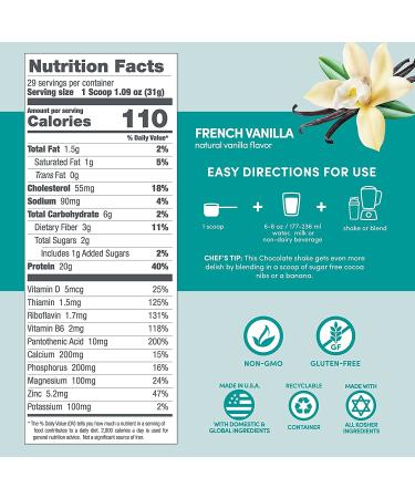 Designer Wellness 100% Whey Protein Powder - French Vanilla, Probiotics & Fiber, Gluten-Free, Non-GMO, 12 oz - Buy Online on GoSupps.com