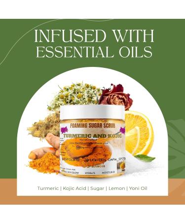 Exfoliating Body Scrub and Face Scrub Dark Spot Remover for Scars and Stretch Marks Helps Avoid Ingrown Hair Hyperpigmentation 12 oz - For Sensitive Skin Kojic Turmeric Sugar Scrub 12 oz - Buy Online on GoSupps.com