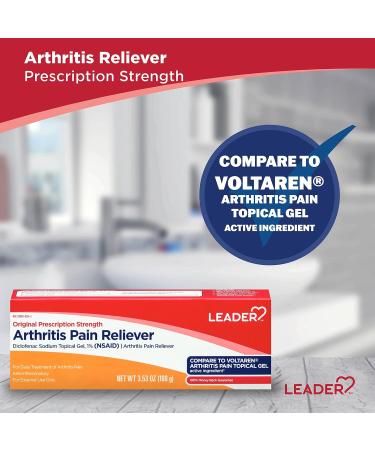 Leader Diclofenac Sodium Topical Arthritis Pain Relief Gel - Powerful Anti-Inflammatory Treatment (Compare to Voltaren) - 5.30 oz - Fast International Shipping - Buy Online on GoSupps.com