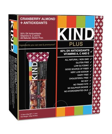 Buy KIND 17211 Plus Nutrition Boost Bar - Cranberry Almond with Antioxidants 1.4 oz 12/Box - International Shipping Available - Buy Online on GoSupps.com