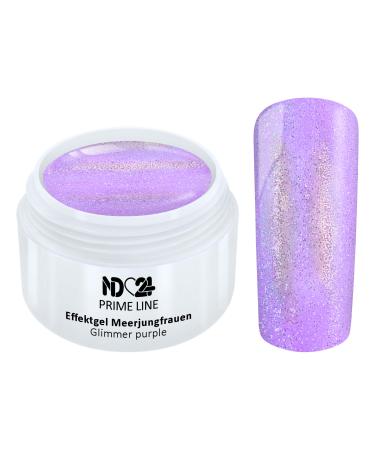 Prime Line - Uv Led Gel Mermaid Glimmer Effect Purple Lilac - Made in Germany - 5ml