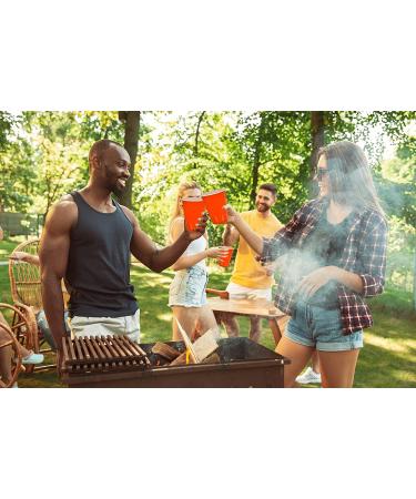 DecorRack 120 12 oz Disposable Plastic Cups - Orange - 120 Count for Parties, Camping, Events - BPA-Free Beverage Drinking Cups - Buy Online on GoSupps.com