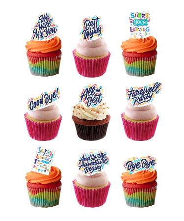 27 Stand Up Sorry You Are Leaving Goodbye Good Luck Edible Wafer paper Cake Toppers Decorations - Buy Online on GoSupps.com